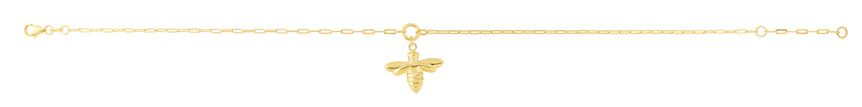 14K Gold Dangling Bumblebee Chain-Yellow | Pear Shaped Lobster