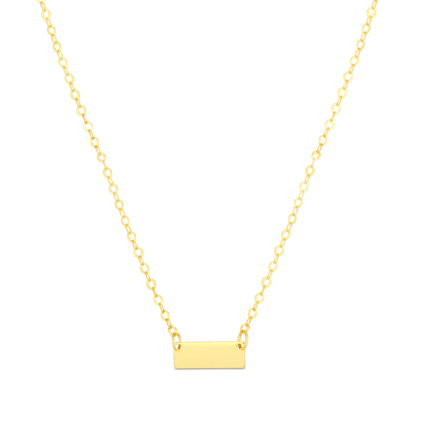 14K Yellow Mini Bar Pendant-Yellow | Spring Ring