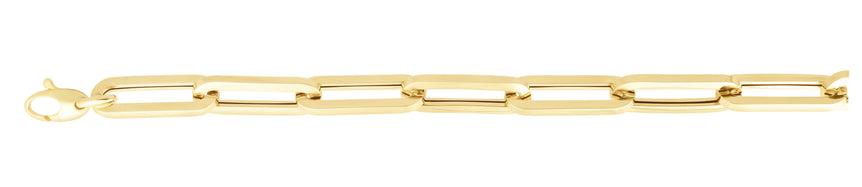 14K 9.6mm Paperclip Chain-Yellow | Lobster