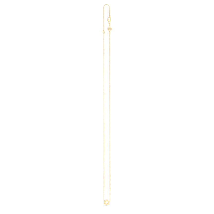 14K Star of David Necklace-Yellow | Pear Shaped Lobster