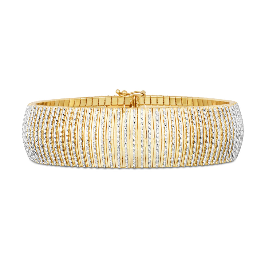 14K Bold Diamant√© Flex Bracelet-Two-tone | Box with Figure 8