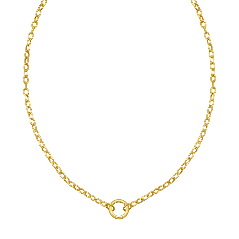 14K Push Lock Charm Necklace-Yellow | Special