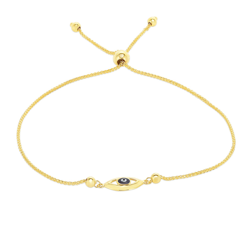 14K Gold Eye Friendship Bracelet-Yellow | Draw String