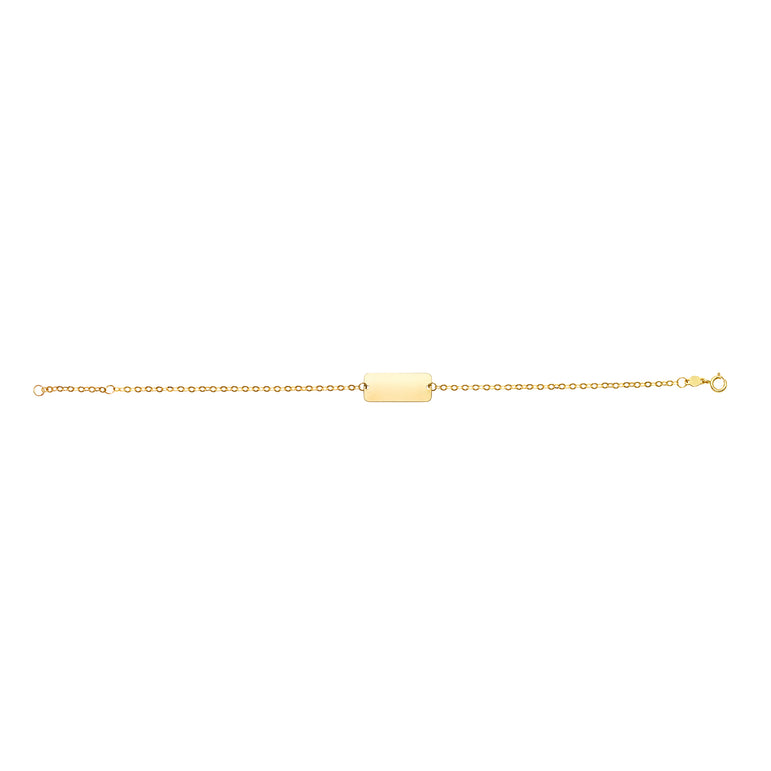 14K Gold ID Bracelet-Yellow | Spring Ring