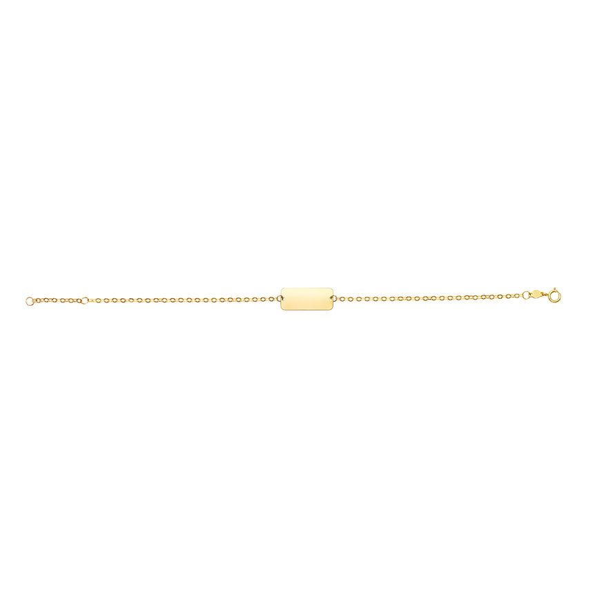 14K Gold ID Bracelet-Yellow | Spring Ring