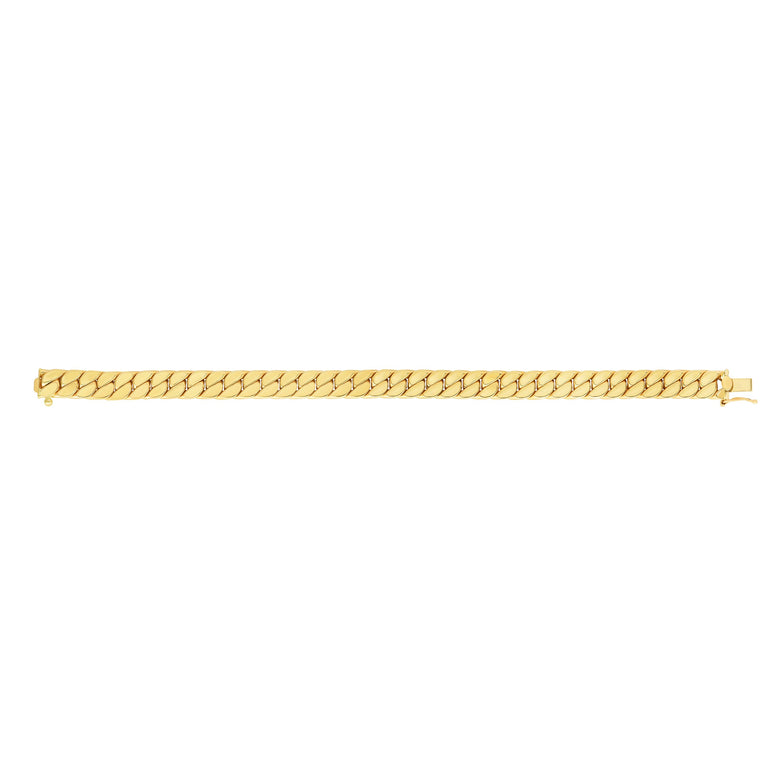 14K Gold Maschio Skinny Modern Curb Bracelet-Yellow | Box with Figure 8
