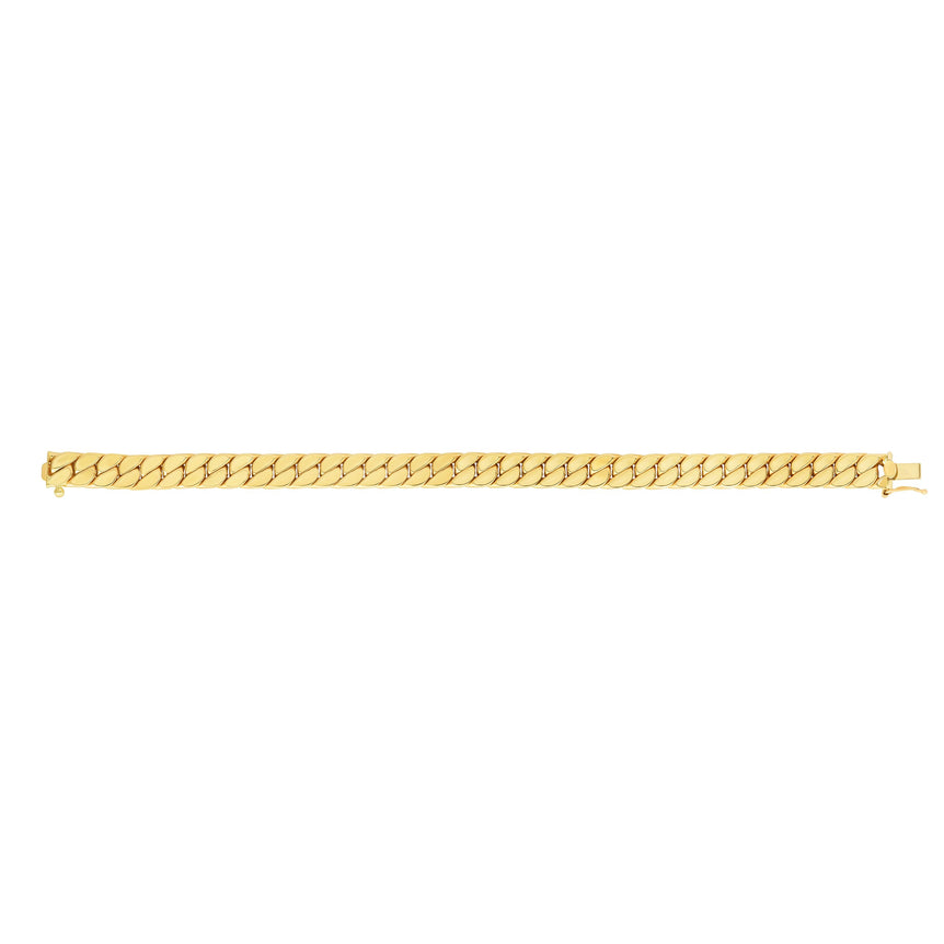 14K Gold Maschio Skinny Modern Curb Bracelet-Yellow | Box with Figure 8