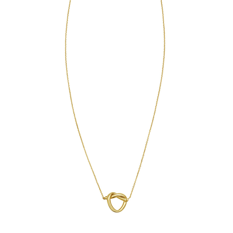 14K Love Knot Necklace-Yellow | Lobster