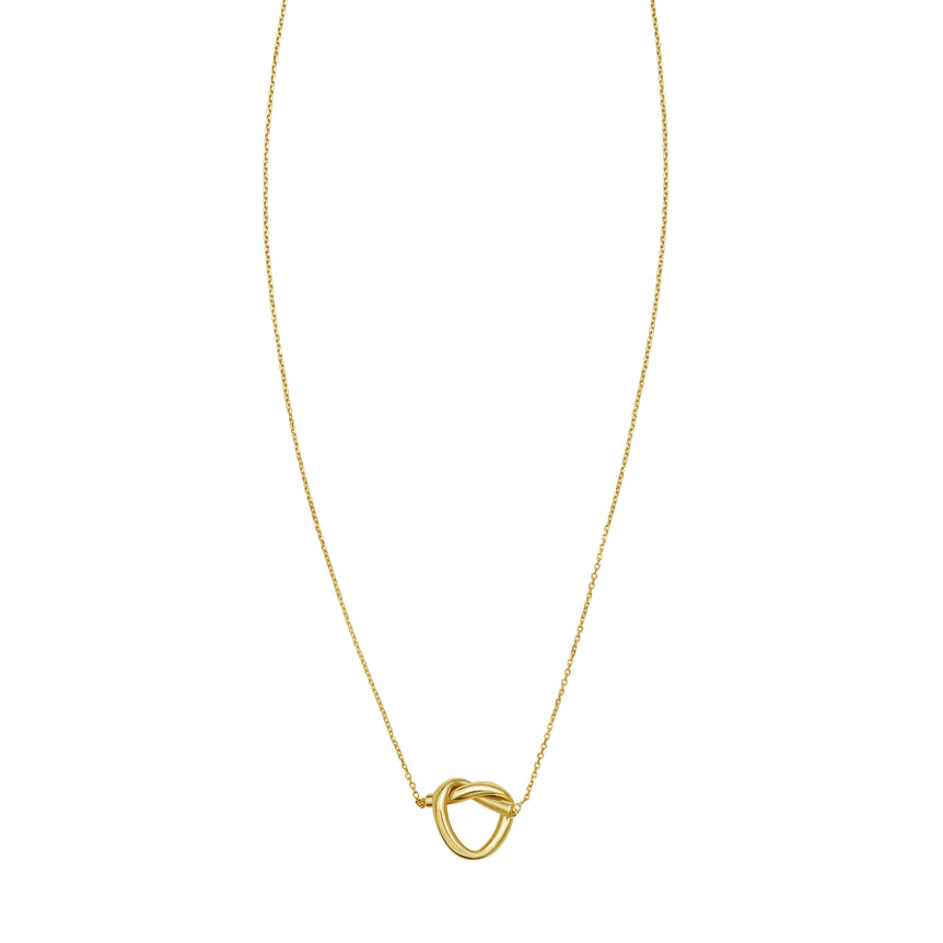 14K Love Knot Necklace-Yellow | Lobster