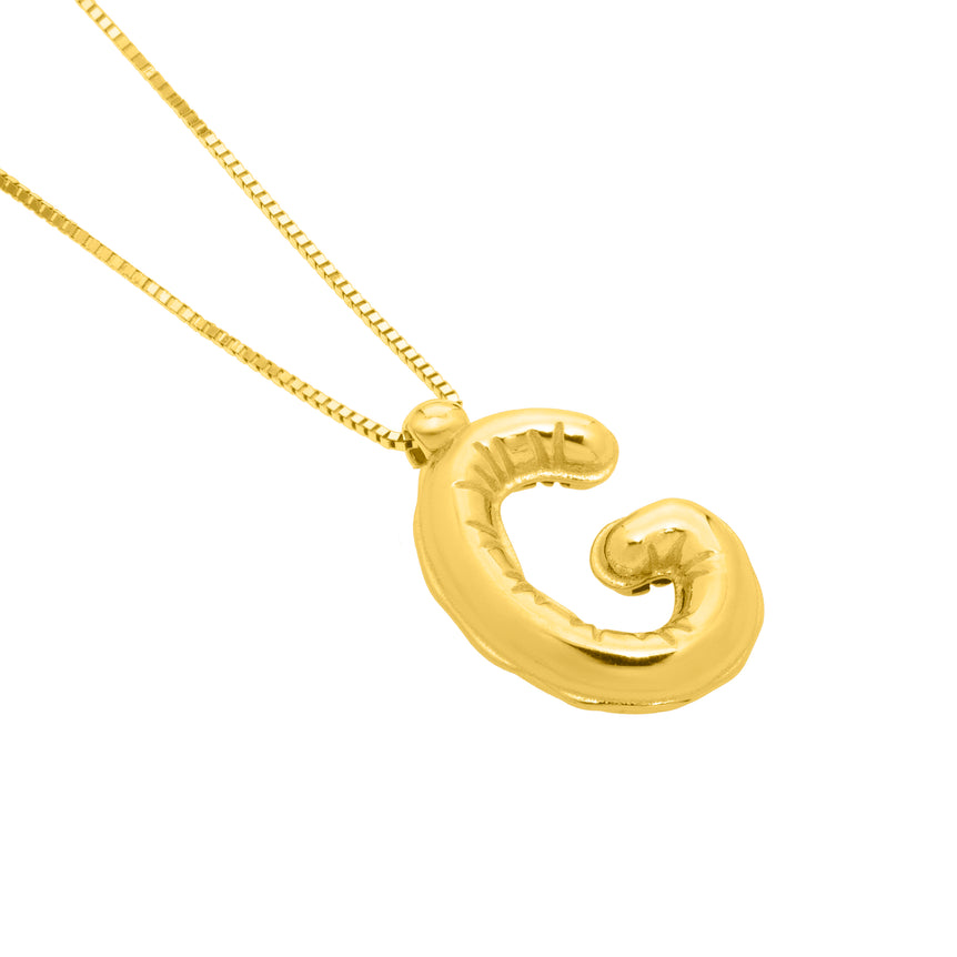14K Helium Initial G Pendant-Yellow | Spring Ring