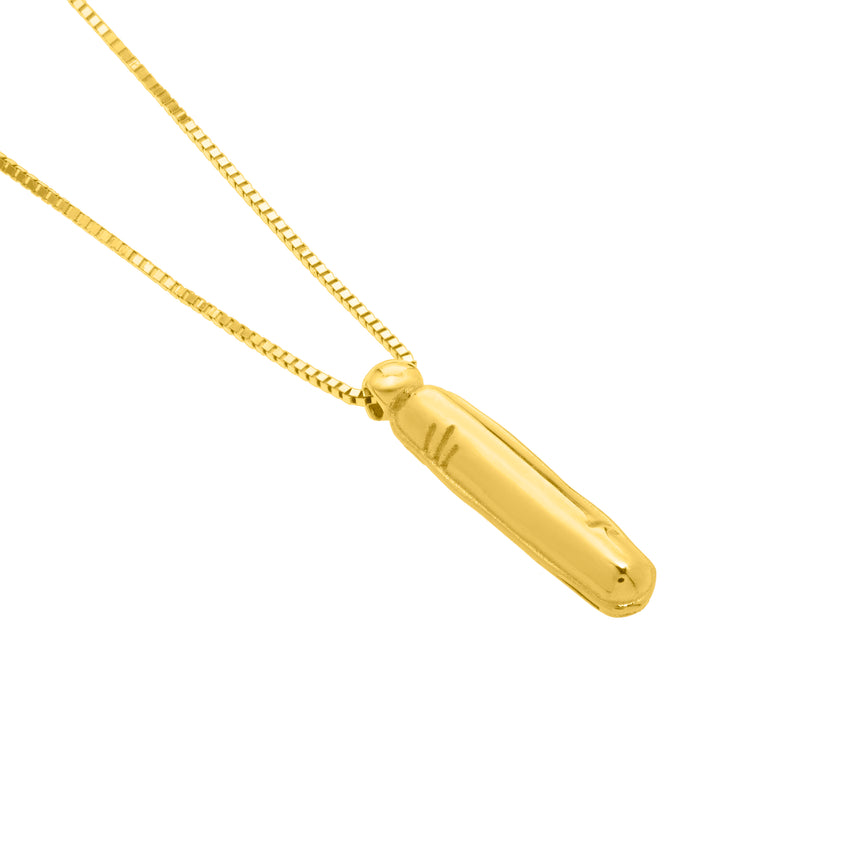 14K Helium Initial I Pendant-Yellow | Spring Ring