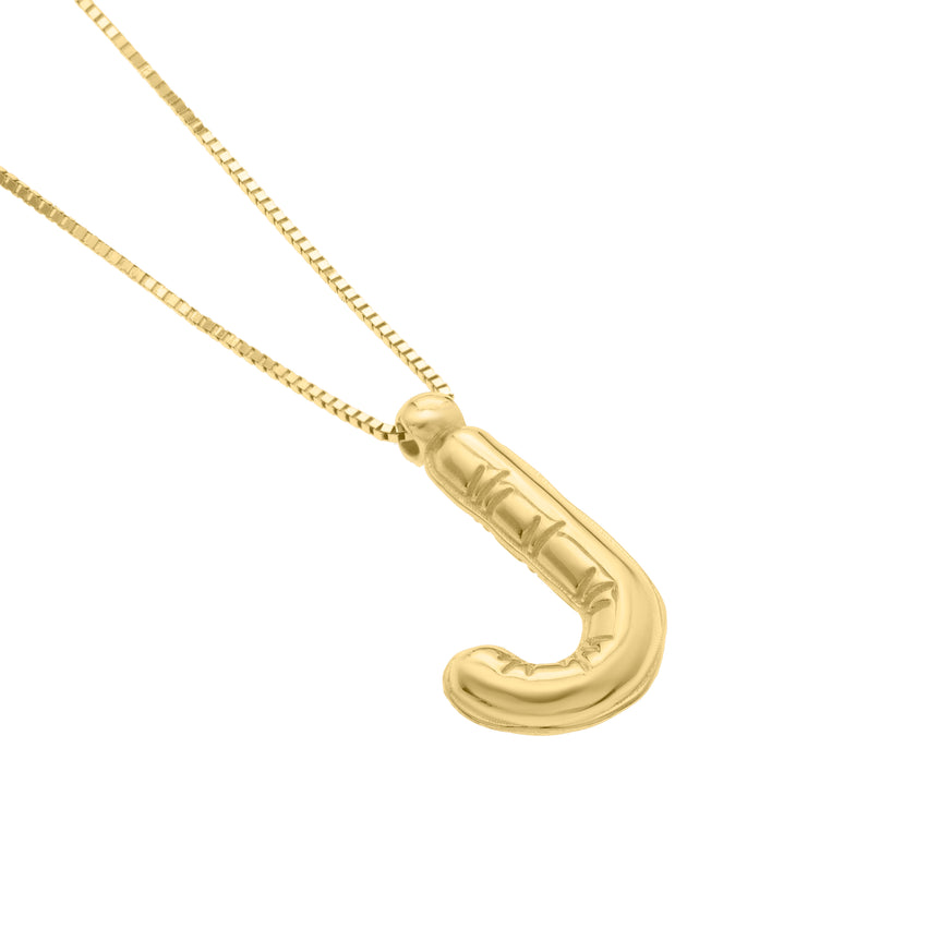 14K Helium Initial J Pendant-Yellow | Spring Ring