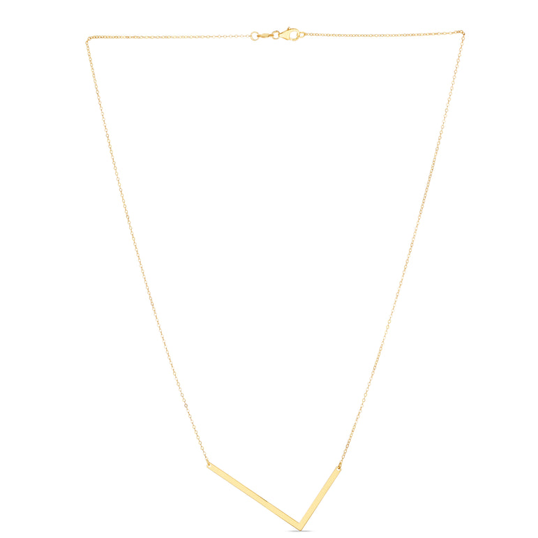 14K Gold Large Initial L Necklace-Yellow | Lobster
