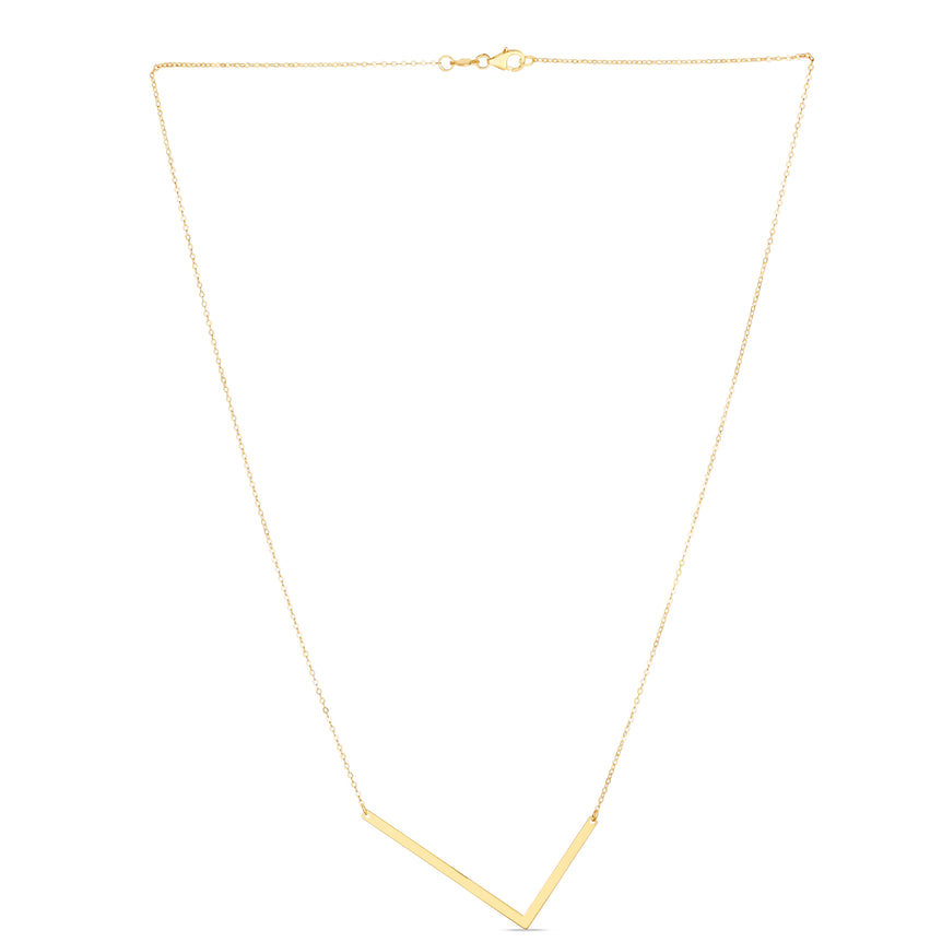 14K Gold Large Initial L Necklace-Yellow | Lobster