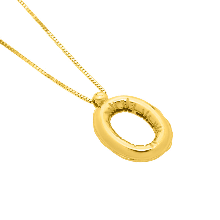 14K Helium Initial O Pendant-Yellow | Spring Ring