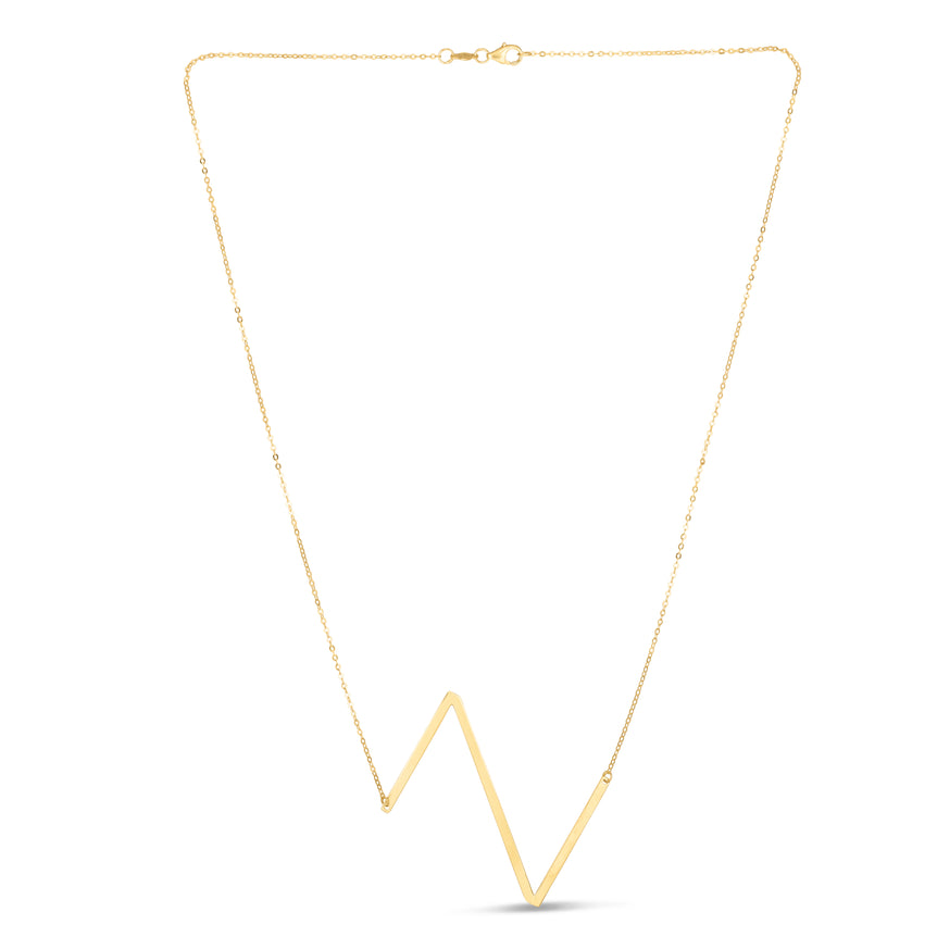 14K Gold Large Initial Z Necklace-Yellow | Lobster