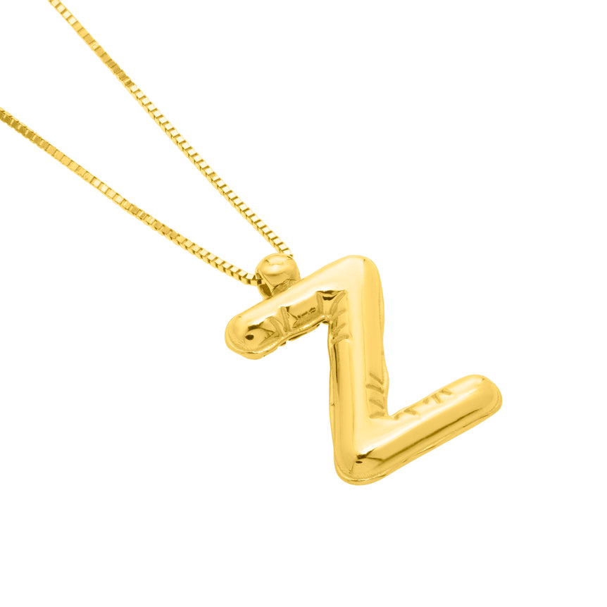 14K Helium Initial Z Pendant-Yellow | Spring Ring