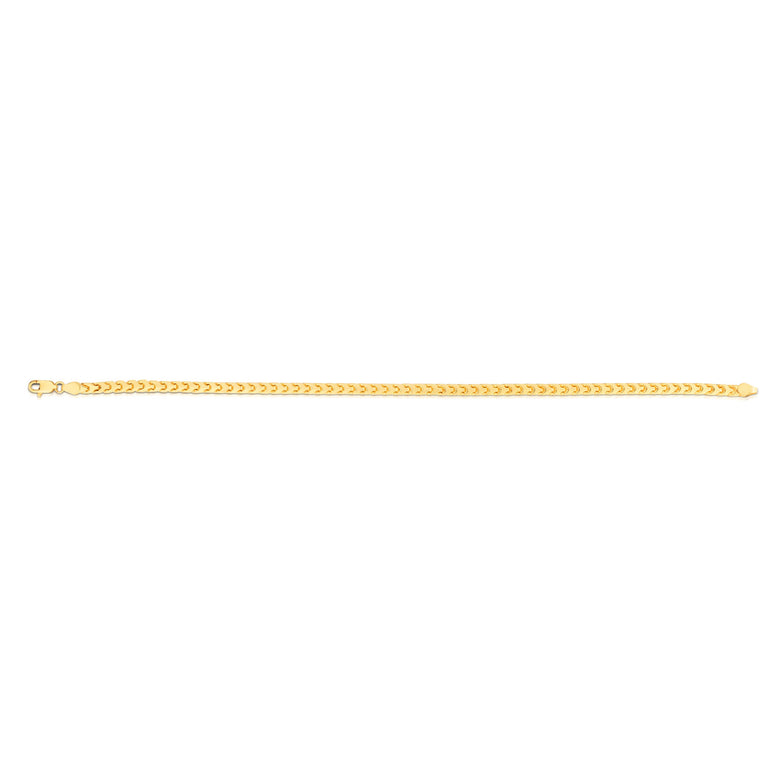 14K Gold 7.5" 2.2mm Round Franco Chain -Yellow | Lobster