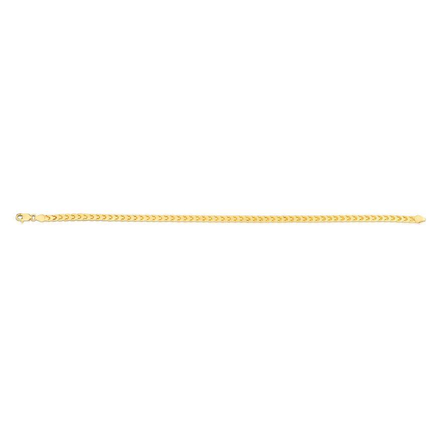 14K Gold 3.1mm Diamond Cut Round Franco Chain -Yellow | Lobster
