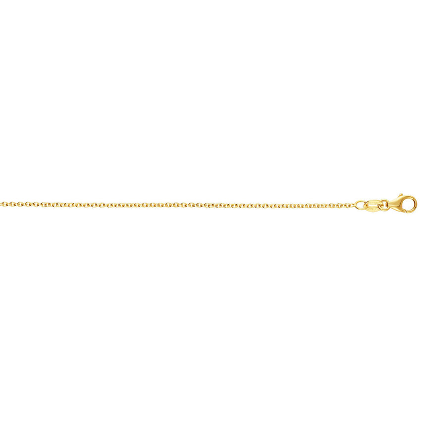 14K 2.4mm Round Cable Chain-Yellow | Lobster