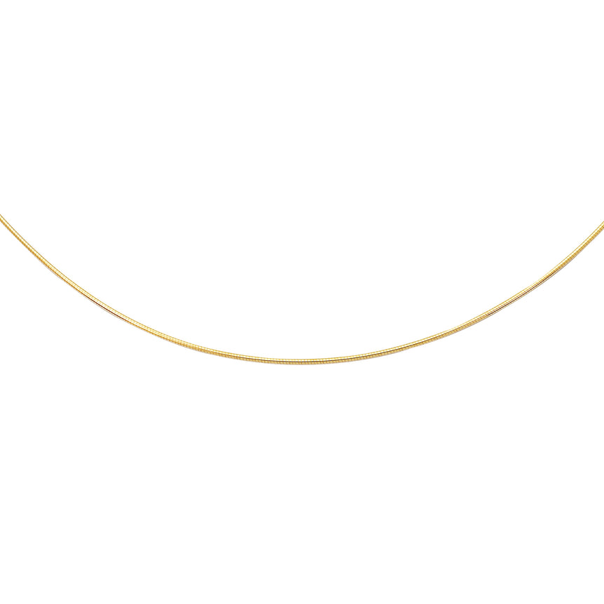 14K Gold 1.5mm Round Omega with Screw Back Lock-Yellow | Lobster