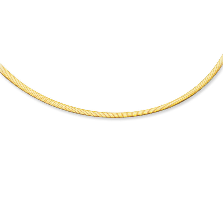 14K Gold 4mm Reversible Omega -Two-tone | Box with 1-Side Push