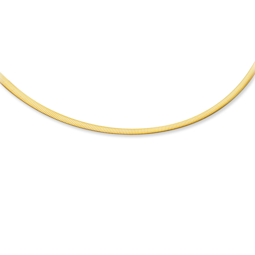 14K Gold 4mm Reversible Omega -Two-tone | Box with 1-Side Push