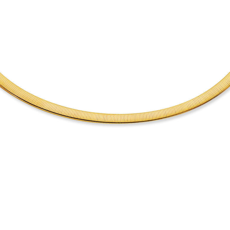 14K Gold 6mm Reversible Omega -Two-tone | Box with 1-Side Push