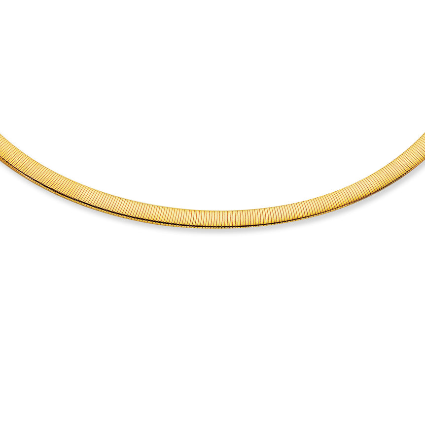 14K Gold 6mm Reversible Omega -Two-tone | Box with 1-Side Push