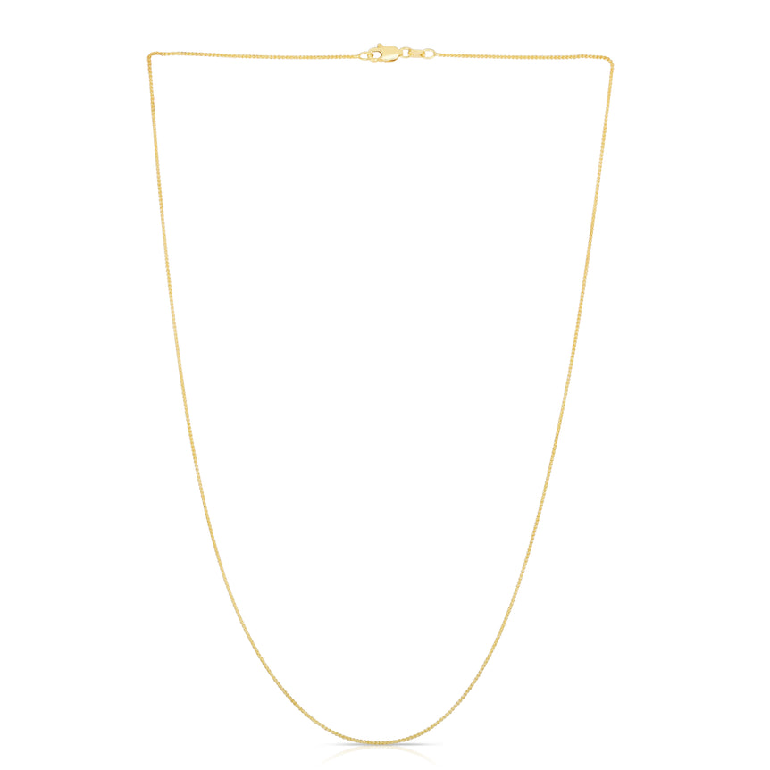 14K Gold .6mm Round Wheat Chain -Yellow | Lobster