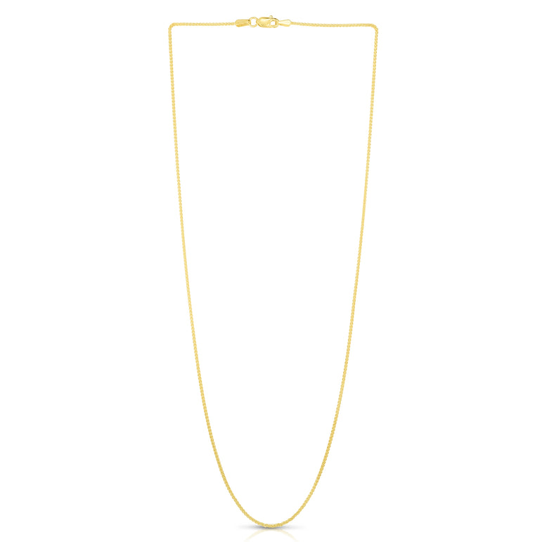14K Gold 1mm Round Wheat Chain -Yellow | Lobster