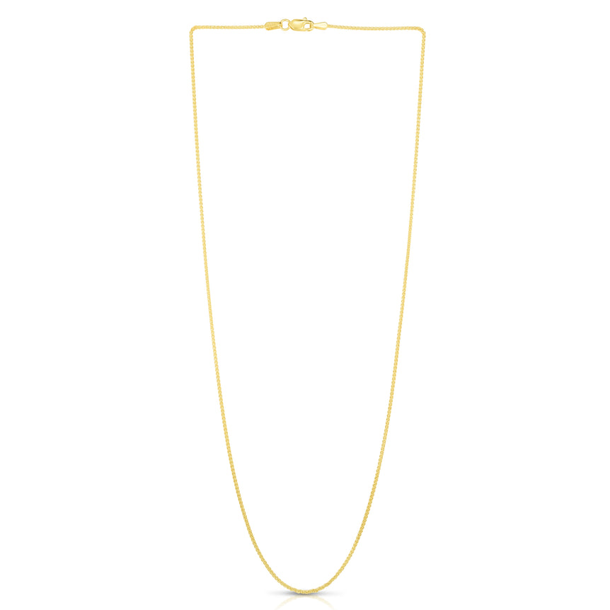 14K Gold 1mm Round Wheat Chain -Yellow | Lobster