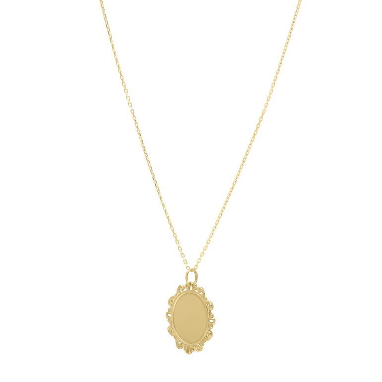 14K Baroque Round Pendant -Yellow | Lobster