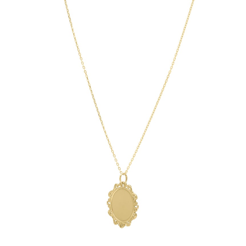 14K Baroque Round Pendant -Yellow | Lobster