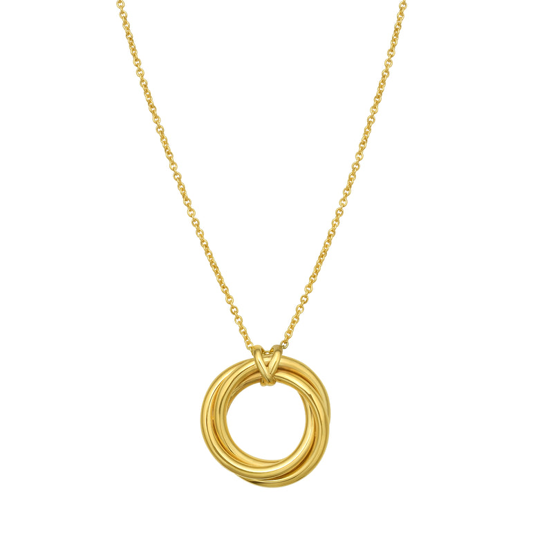 14K Interlocking Large Trinity Necklace-Yellow