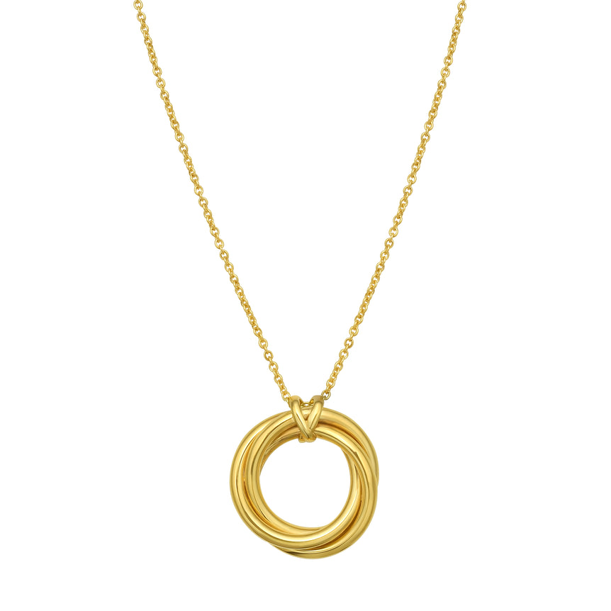 14K Interlocking Large Trinity Necklace-Yellow