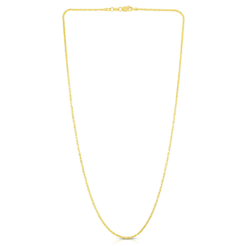 14K Gold 1.5mm Sparkle Chain -Yellow | Lobster