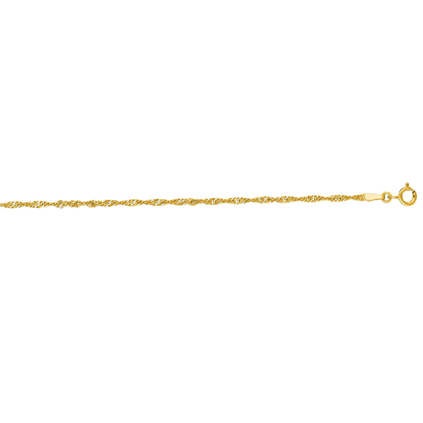 14K Gold 1.8mm Singapore Chain-Yellow | Spring Ring