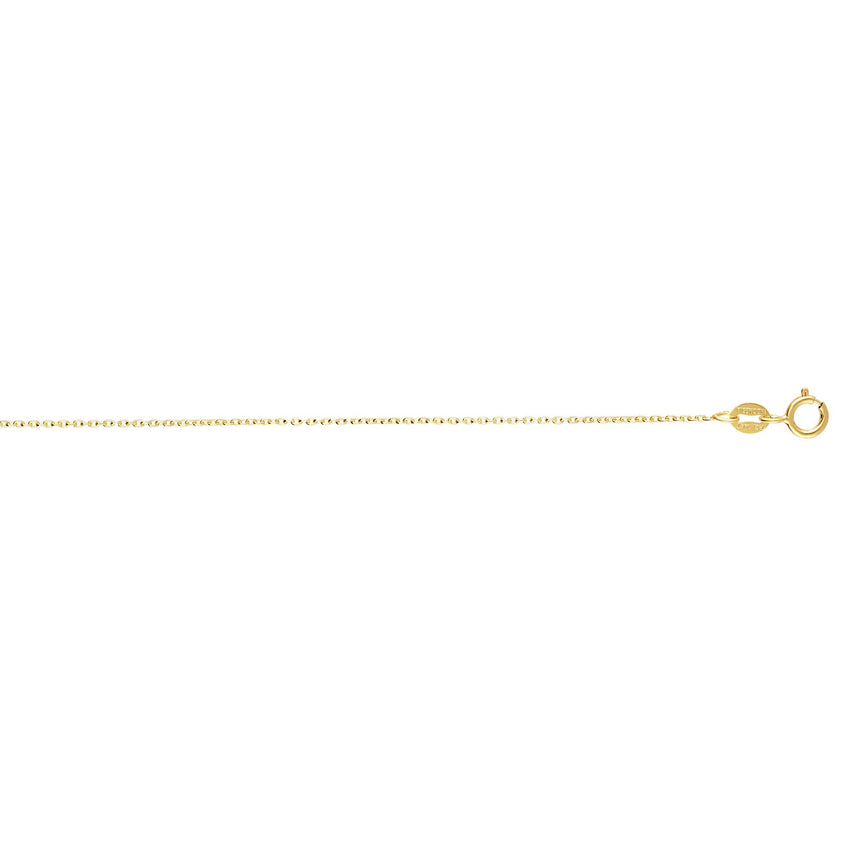 14K Gold 0.97mm Oval Cable Chain-Yellow | Lobster