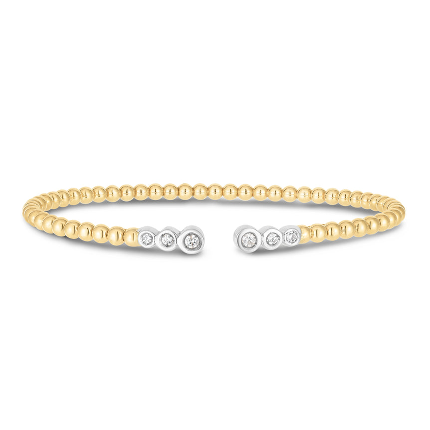 14K Diamond Pallina Bead Bracelet-Two-tone