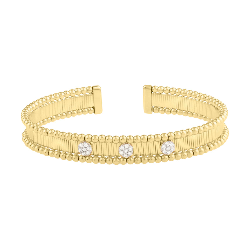 14K Pallina Diamond Bangle -Two-tone | Cuff