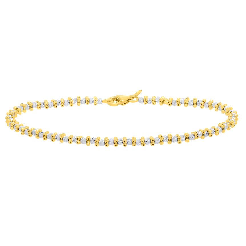 14K Gold Pallina Bead TT Chain-Two-tone | Pear Shaped Lobster