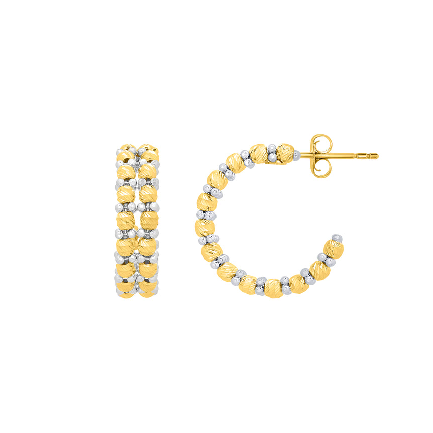 14K Gold Pallina Bead TT Chain-Two-tone | Push Back