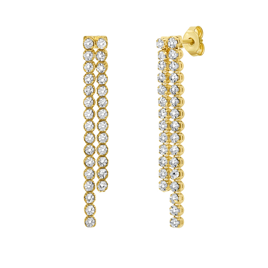 14K Diamon'Oro Cascade Earrings-Two-tone | Push Back