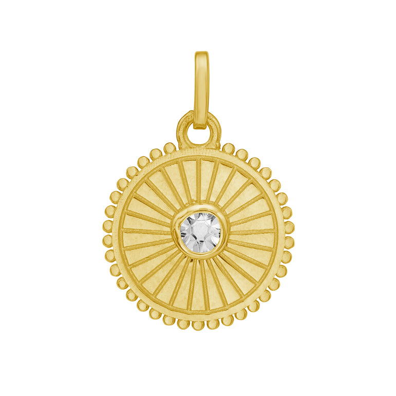14K Solitaire Disc Charm-Two-tone