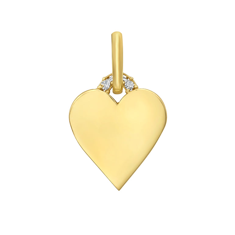 14K Polished Heart Charm-Two-tone