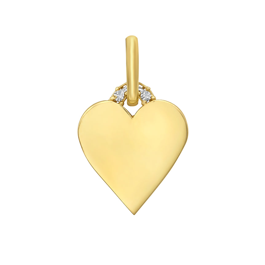 14K Polished Heart Charm-Two-tone