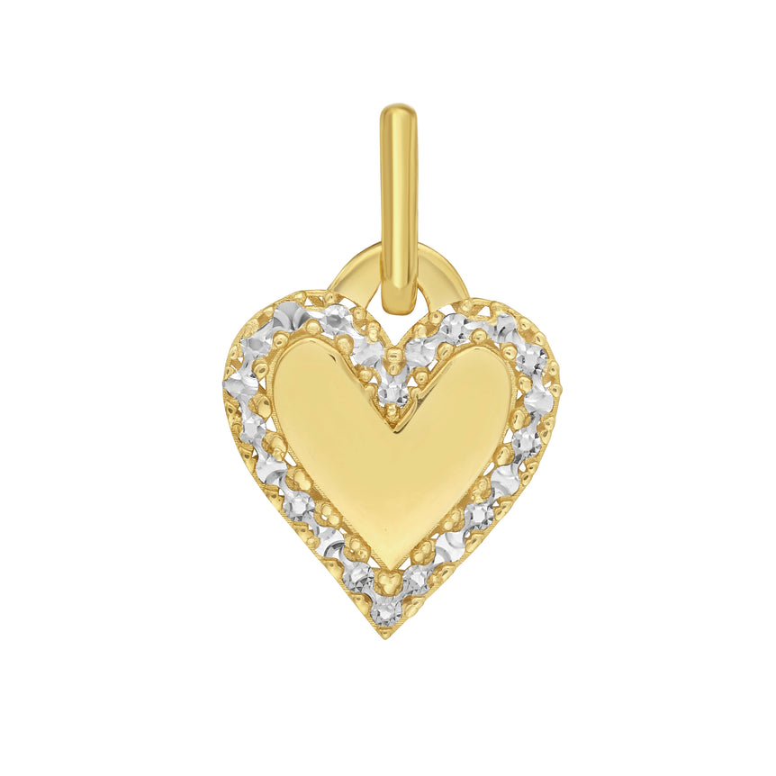 14K DC Outline Heart Charm-Two-tone