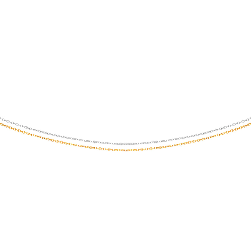 14K Gold 1.1mm Multi-Strand Chain-Two-tone | Lobster