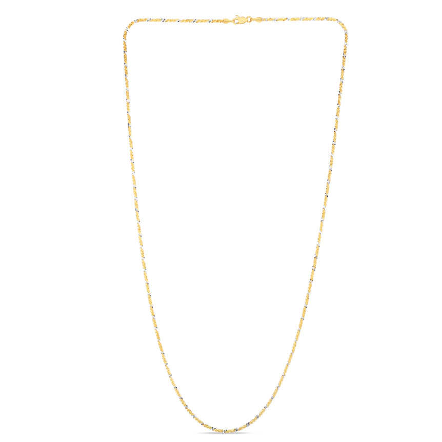 14K Gold 1.5mm Sparkle Chain -Two-tone | Lobster